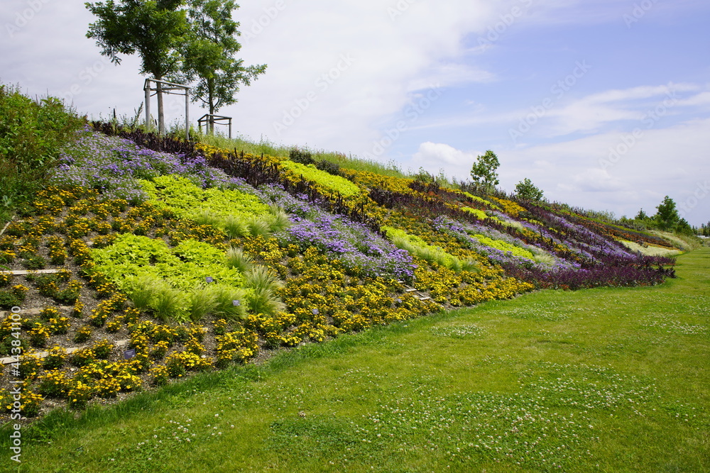 Large flower bed at the State Garden Show in Bavaria