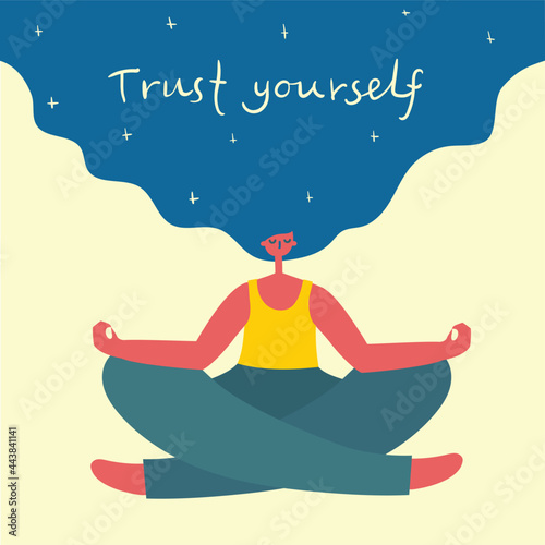 Love yourself. Vector lifestyle concept card with text don t forget to love yourself.
