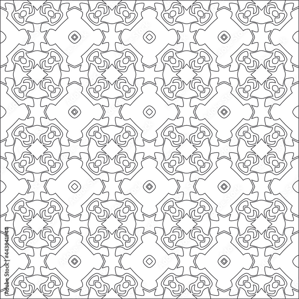 Repeating geometric tiles with stripe elements.Black and white pattern.
retained white elements to easily change the color of the inside of the black patterns. suitable for editing. 