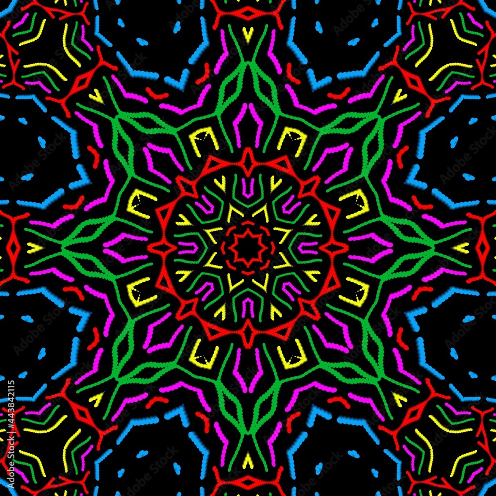 Fototapeta premium Colourful pattern illustration design made with the help of graphics.