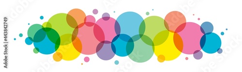 Colorful vector circles background on white background