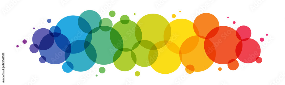 Rainbow gradient vector circles background on white background Rainbow gradient vector circles background on white background
