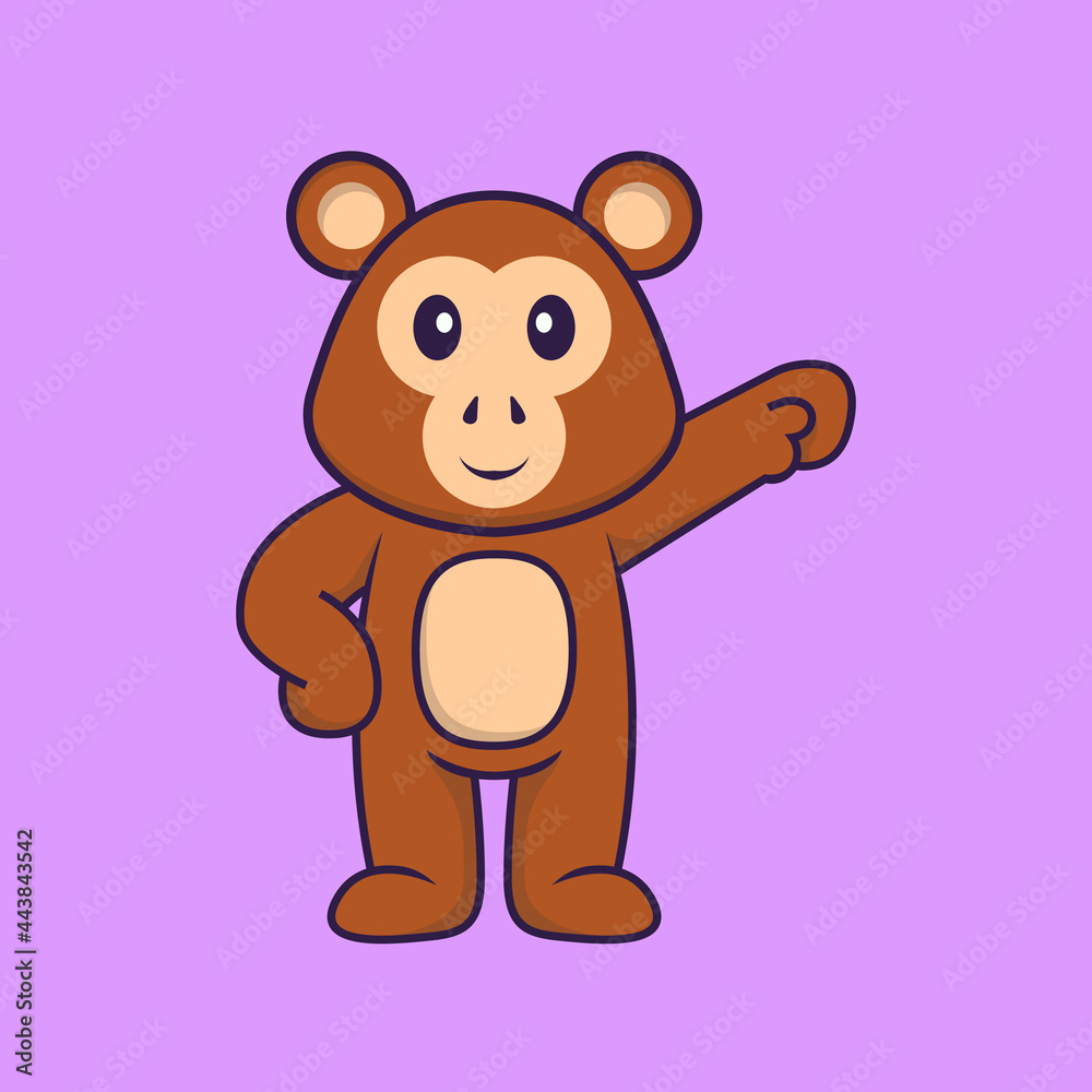 Cute monkey hero. Animal cartoon concept isolated. Can used for t-shirt, greeting card, invitation card or mascot. Flat Cartoon Style Cute monkey hero. Animal cartoon concept isolated. Can used for t-shirt, greeting card, invitation card or mascot. Flat Cartoon Style