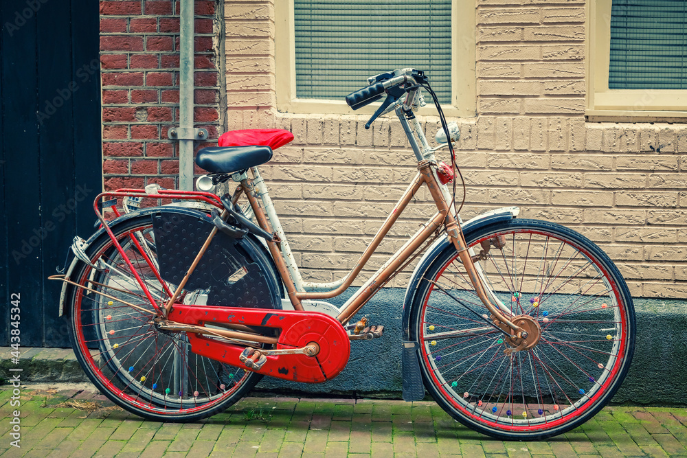 Retro style bicycles in Amsterdam, Netherlands