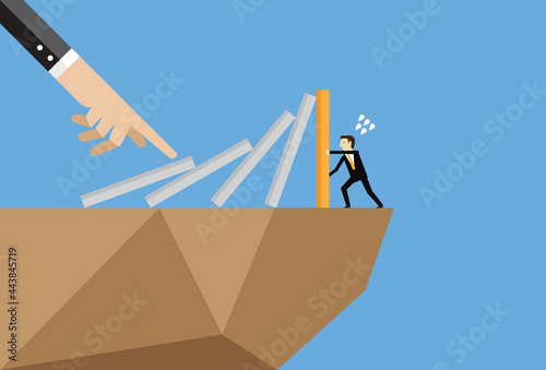 Domino effect and businessman risk
