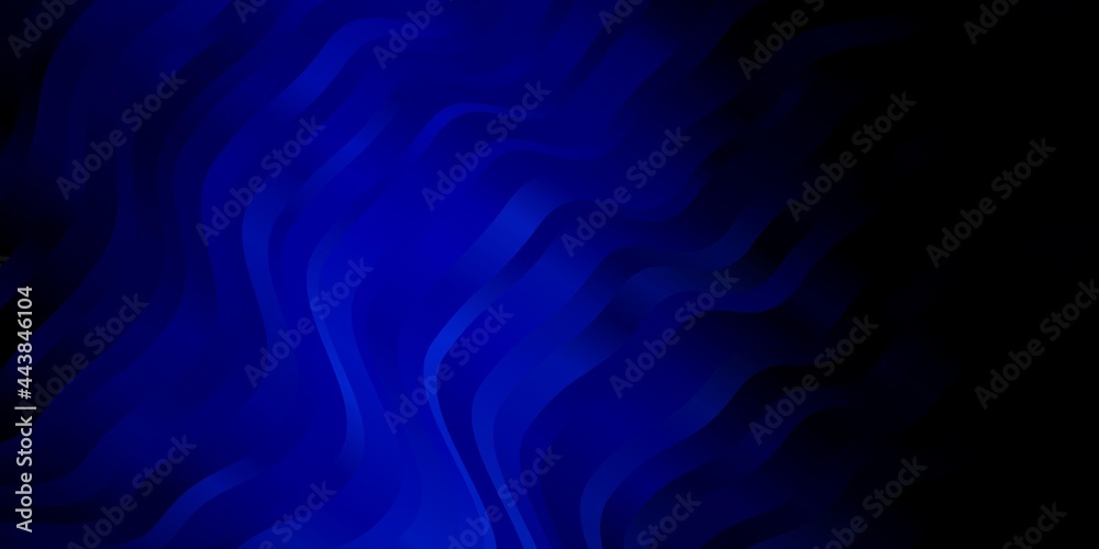 Obraz premium Dark BLUE vector template with curved lines.