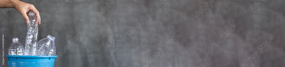 recycling plastic bottle with copy space