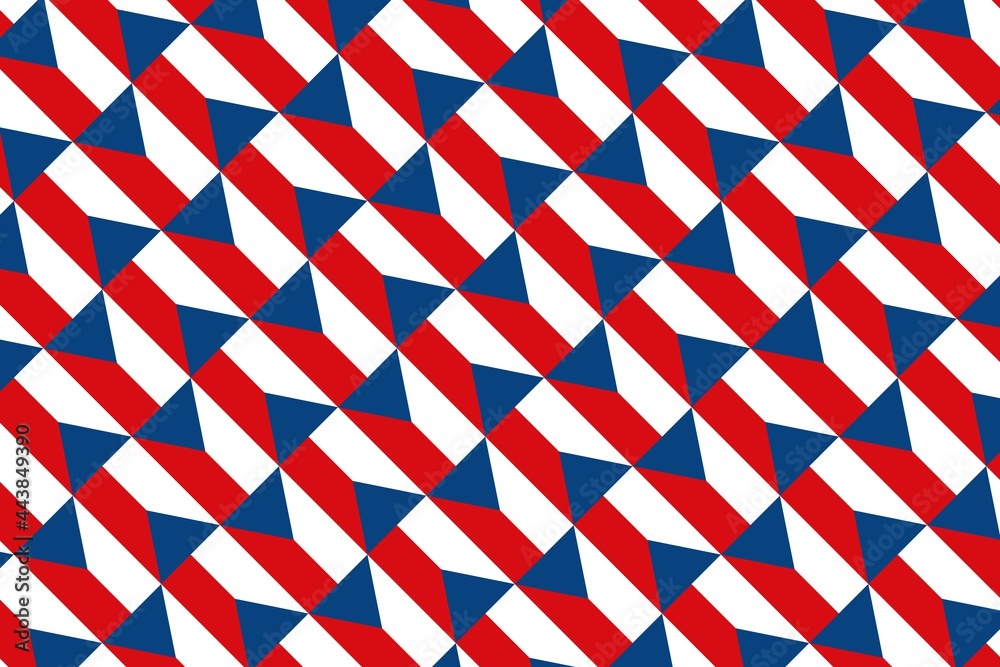 Simple geometric pattern in the colors of the national flag of Czech Republic Simple geometric pattern in the colors of the national flag of Czech Republic