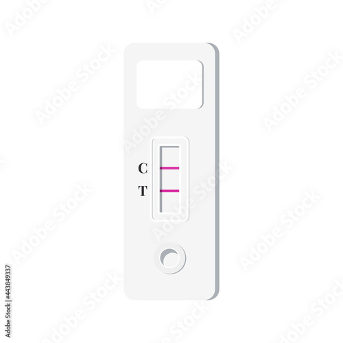 Express flu, covid, hcv, hiv antigen tests result. Rapid test showed a positive result. Test for home detecting disease isolated on white background. Flat design cartoon style vector illustration.