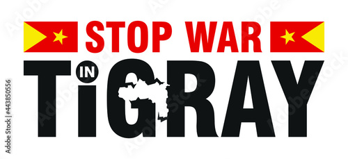 Tigray Ethiopia Africa Protest Poster Design. Stop War in Tigray. Vector Illustration.