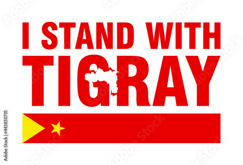 Tigray Ethiopia Africa Protest Poster Design. I Stand With Tigray. Vector Illustration.