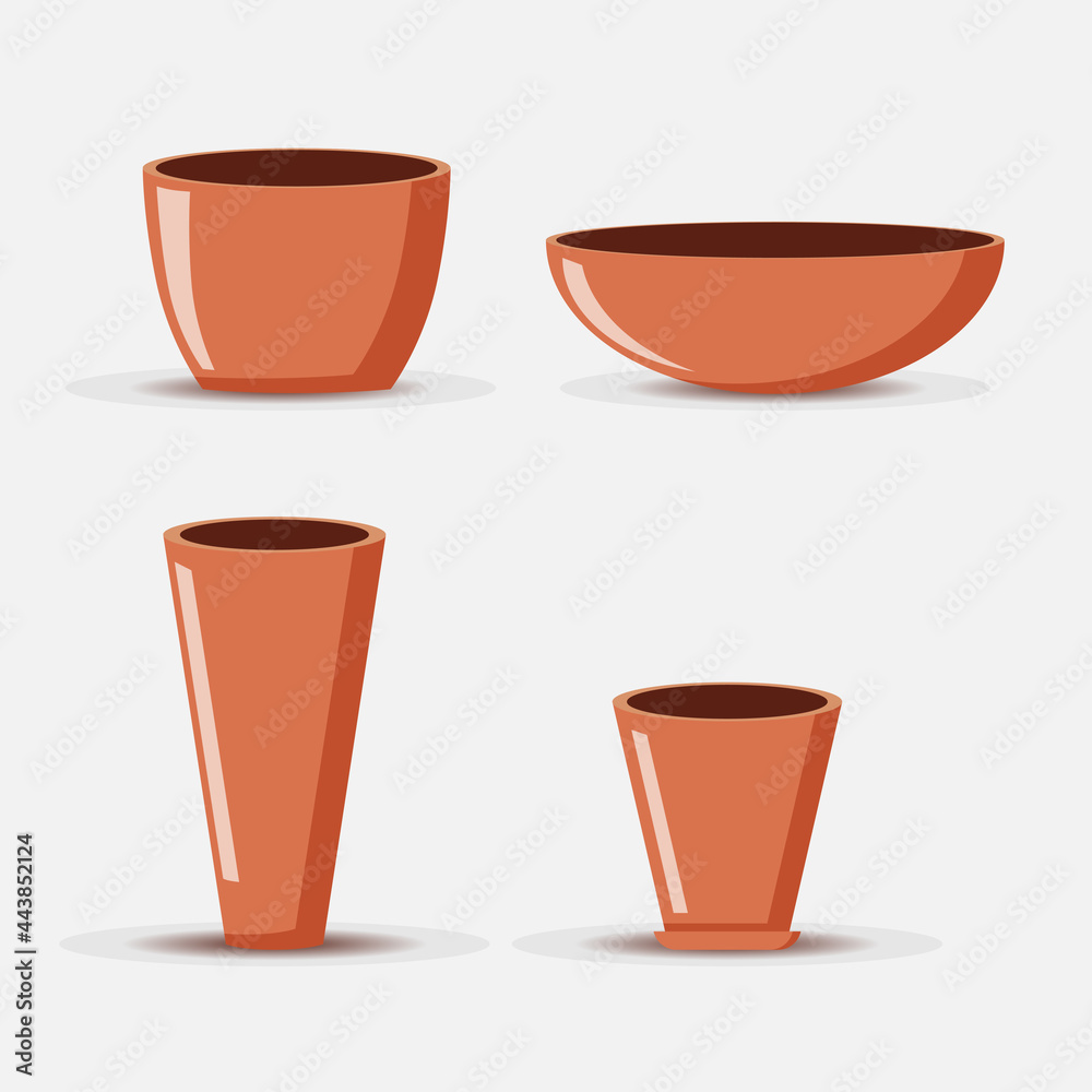 Illustration of vector graphic set of flower pot Illustration of vector graphic set of flower pot