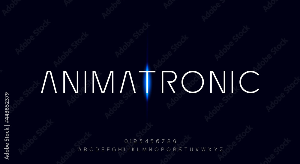 animatronic, a modern minimalist futuristic font with a scifi theme