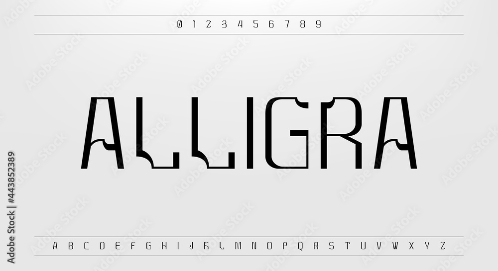 alligra, a trendy display modern font with technology theme. 