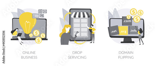 Online business abstract concept vector illustrations.