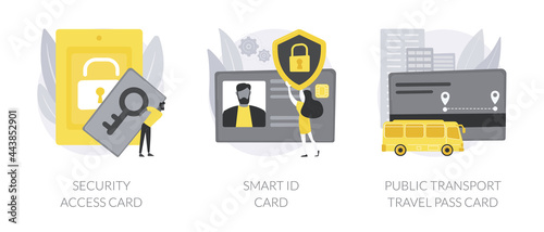 Chip card abstract concept vector illustrations.