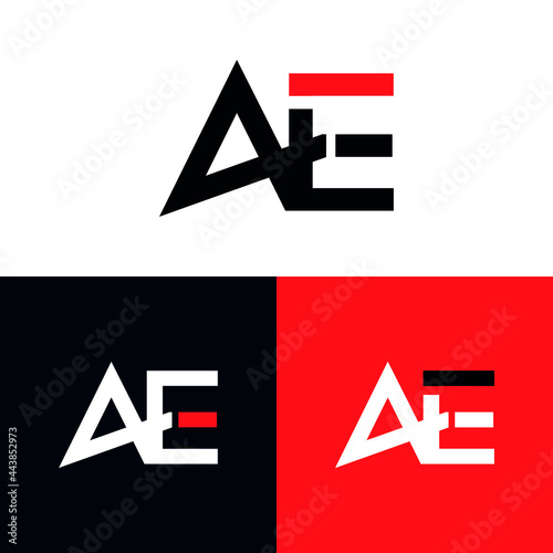 Vector logo of AE letter design photo