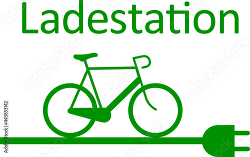 Ladestation für E-Bikes, Vektorgrafik