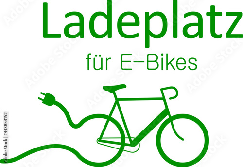 Grafik Schild Ladestation für E-Bikes und Pedelecs
