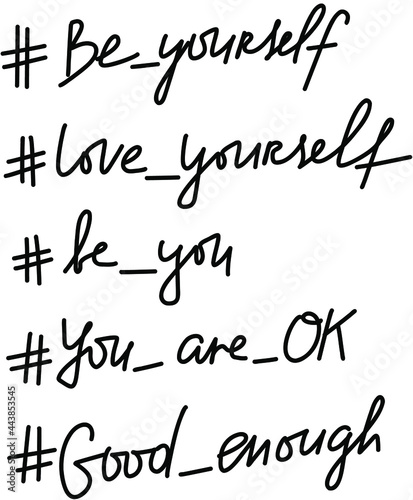 Phrase motivation hashtag vector set