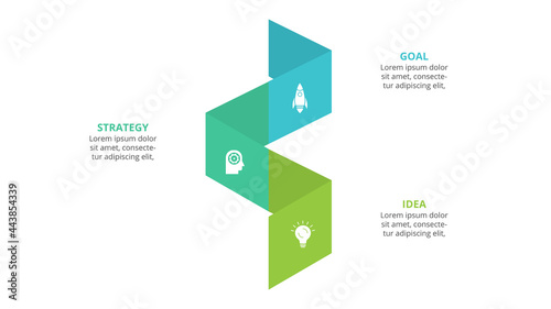 Creative concept for infographic with 3 steps, options, parts or processes. Business data visualization.