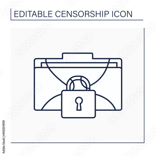 Classified line icon. Officially secret. Accessible only to authorized people.Classified information or documents. Censorship concept. Isolated vector illustration. Editable stroke