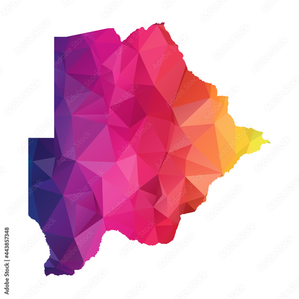 Abstract Polygon Map - Vector illustration Low Poly Color Rainbow ...