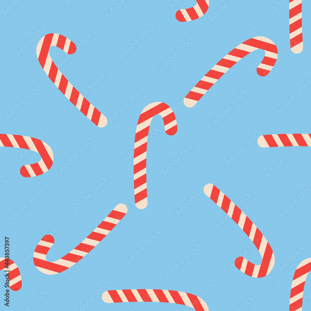 Obraz premium Christmas candy cane stripes seamless pattern in red and white. Popular winter festive background
