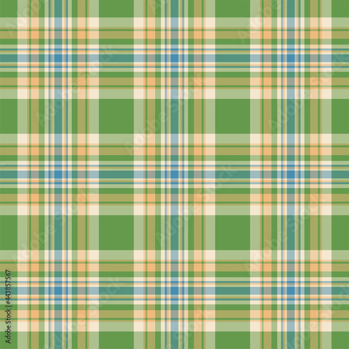 Plaid seamless pattern. Vector background of textile ornament. Flat fabric design.