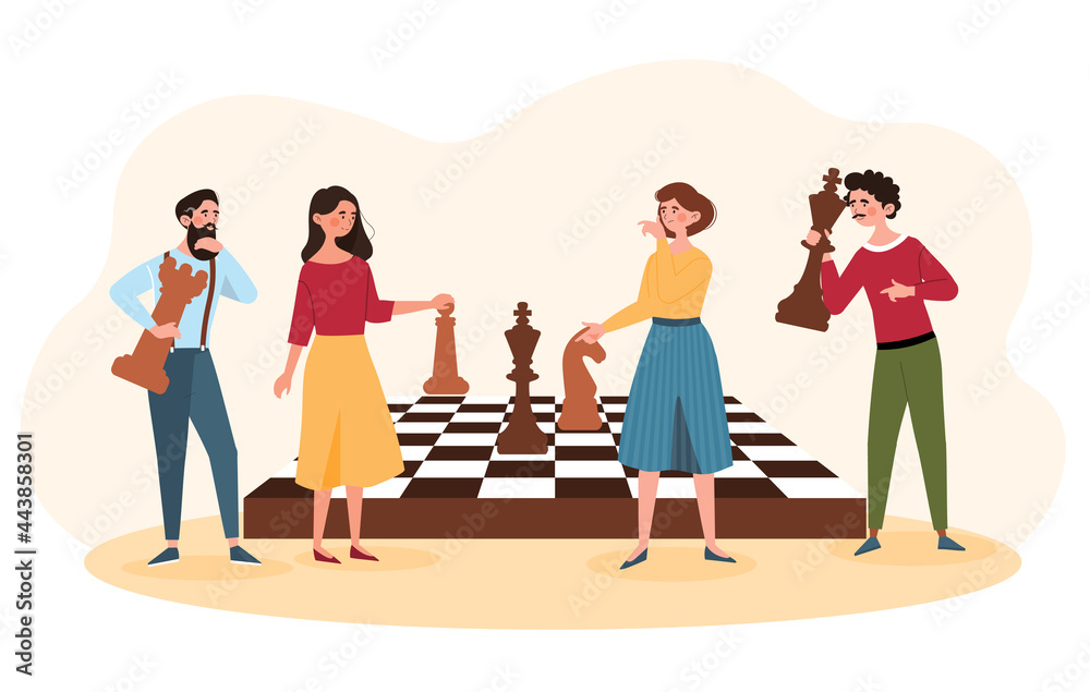 Naklejka premium Concept of the game of chess