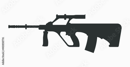 Austrian army assault rifle vector icon isolated on white background. photo