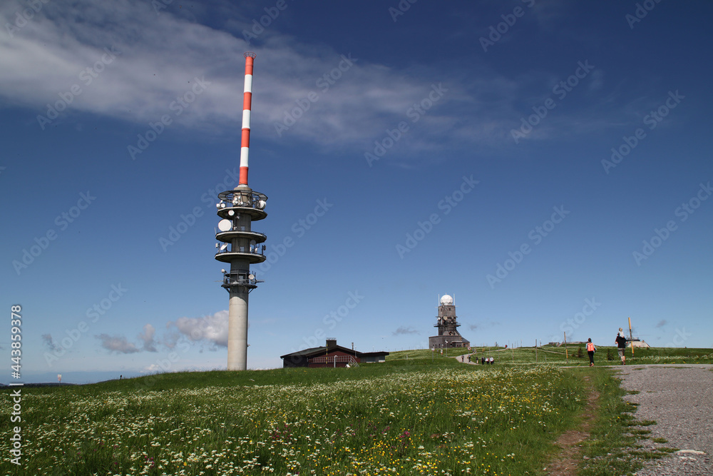 Obraz premium Ein Sendemast auf dem Feldberg