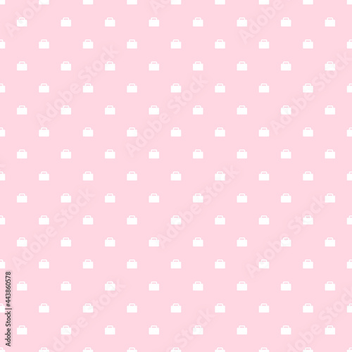Seamless pattern of briefcase icon on pink background.