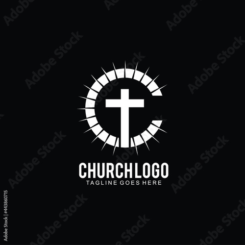 Cross logo for church design template or icon cross for christian community 