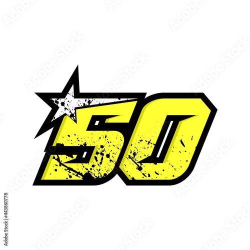 Simple Star Racing Number 50