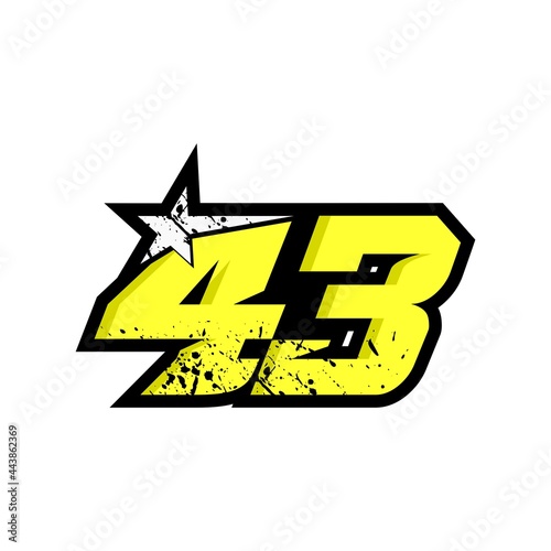 Simple Star Racing Number 43