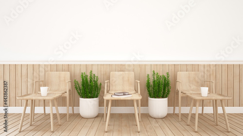 Waiting area design for spa bussiness. Living area for office design or coffee shop design - 3D Illustration