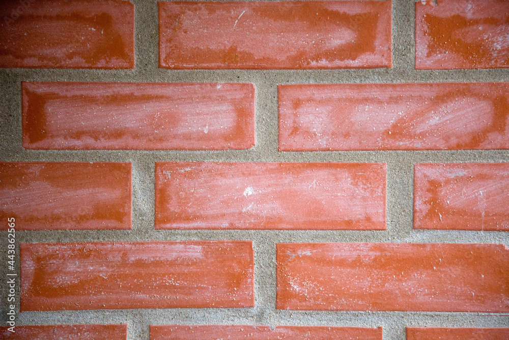 Fototapeta premium Wall made of new bricks.