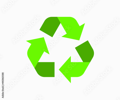 Green recycle icon vector. Eco recycling.