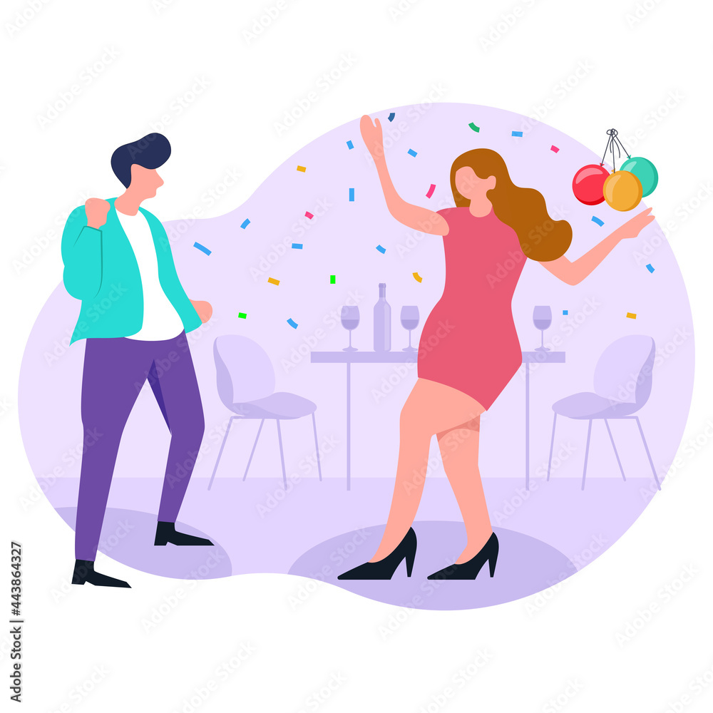 Couple doing party