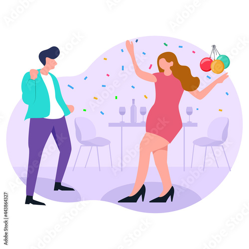 Couple doing party