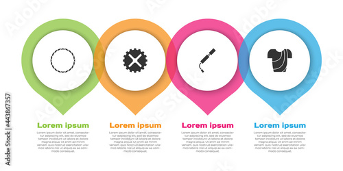 Set Bicycle wheel, sprocket crank, air pump and Cycling t-shirt. Business infographic template. Vector
