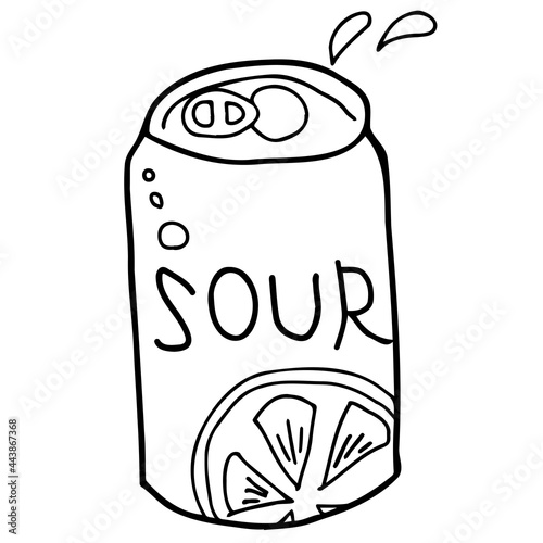 缶酎ハイの線画イラスト