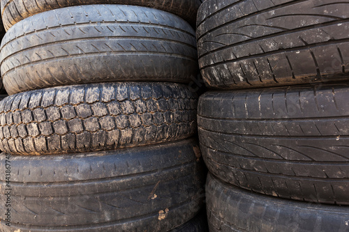damaged rubber tires