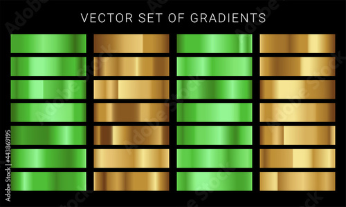 Set of different metallic gradients