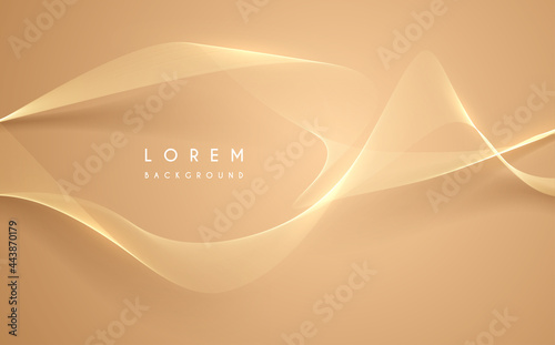 Abstract golden lines background with glow effect