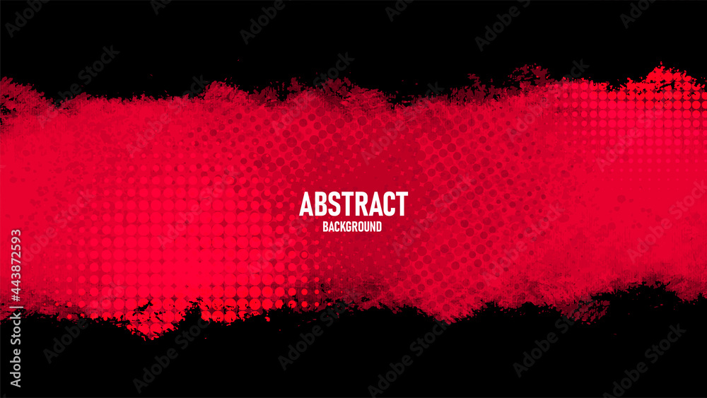 Black and red abstract grunge background with halftone style.