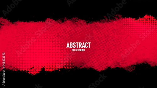 Black and red abstract grunge background with halftone style.
