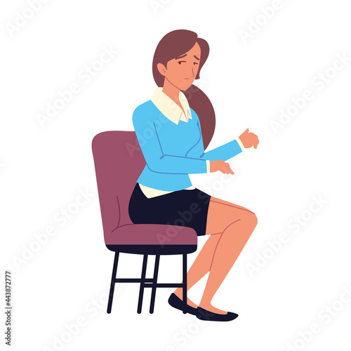 worried woman sitting