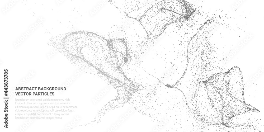 Abstract 3D image with particle flow movement